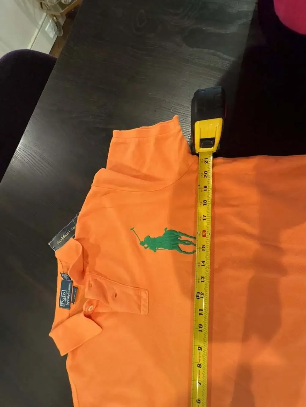 Polo Ralph Lauren Orange Big Pony Cotton Mesh Polo Shirt Size L new older style